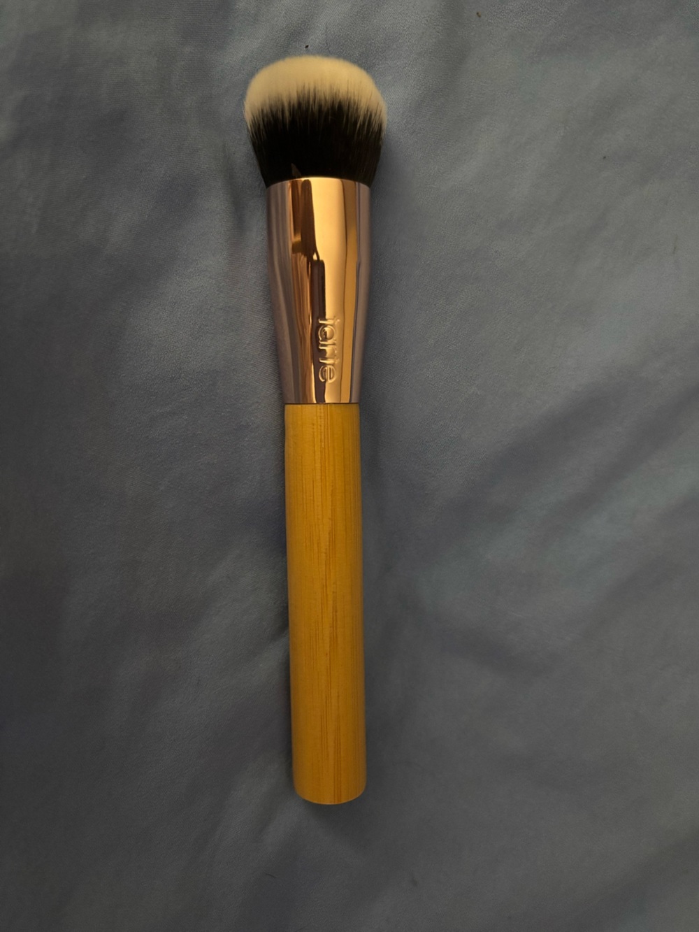 tarte Makeup Brush with Yellow Bamboo Handle and Rose Gold Ferrule